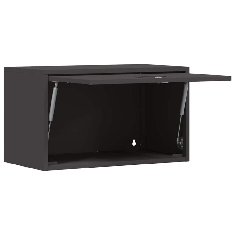 Produktbild för Vägghylla för garage Svart 60 x 33 x 35 cm Pulverlackerad stål