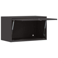 Produktbild för Vägghylla för garage Svart 60 x 33 x 35 cm Pulverlackerad stål