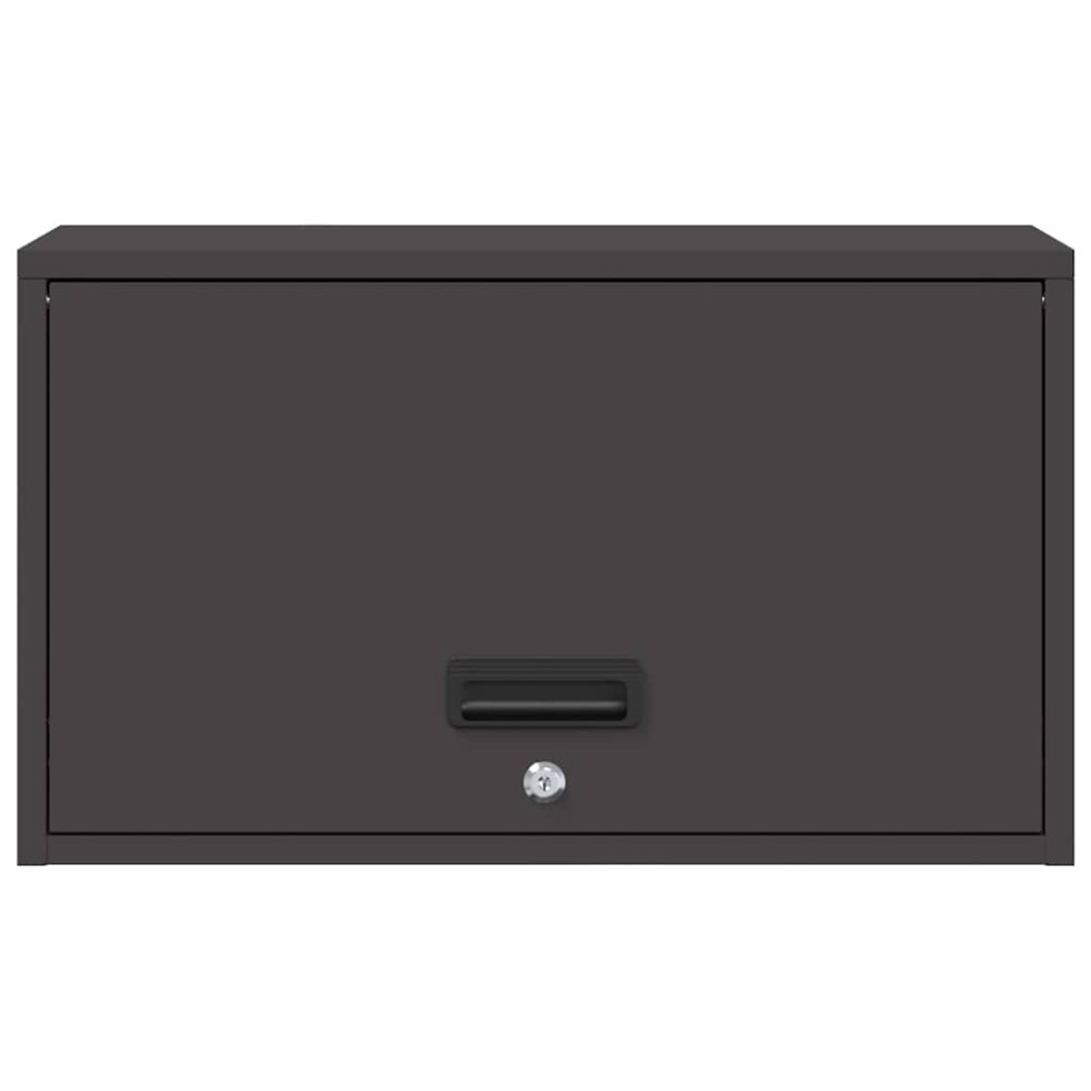 Produktbild för Vägghylla för garage Svart 60 x 33 x 35 cm Pulverlackerad stål