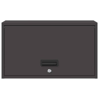 Produktbild för Vägghylla för garage Svart 60 x 33 x 35 cm Pulverlackerad stål