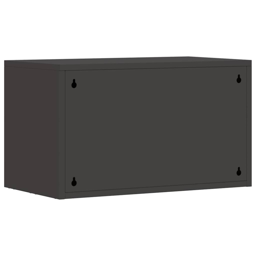 Produktbild för Vägghylla för garage Svart 60 x 33 x 35 cm Pulverlackerad stål