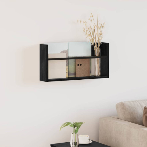 vidaXL Tidningshylla Svart Ek 60 x 12 x 30 cm Konstruerat trä