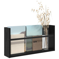 Produktbild för Tidningshylla Svart Ek 60 x 12 x 30 cm Konstruerat trä