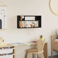 Produktbild för Tidningshylla Svart Ek 60 x 12 x 30 cm Konstruerat trä