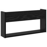Produktbild för Tidningshylla Svart Ek 60 x 12 x 30 cm Konstruerat trä
