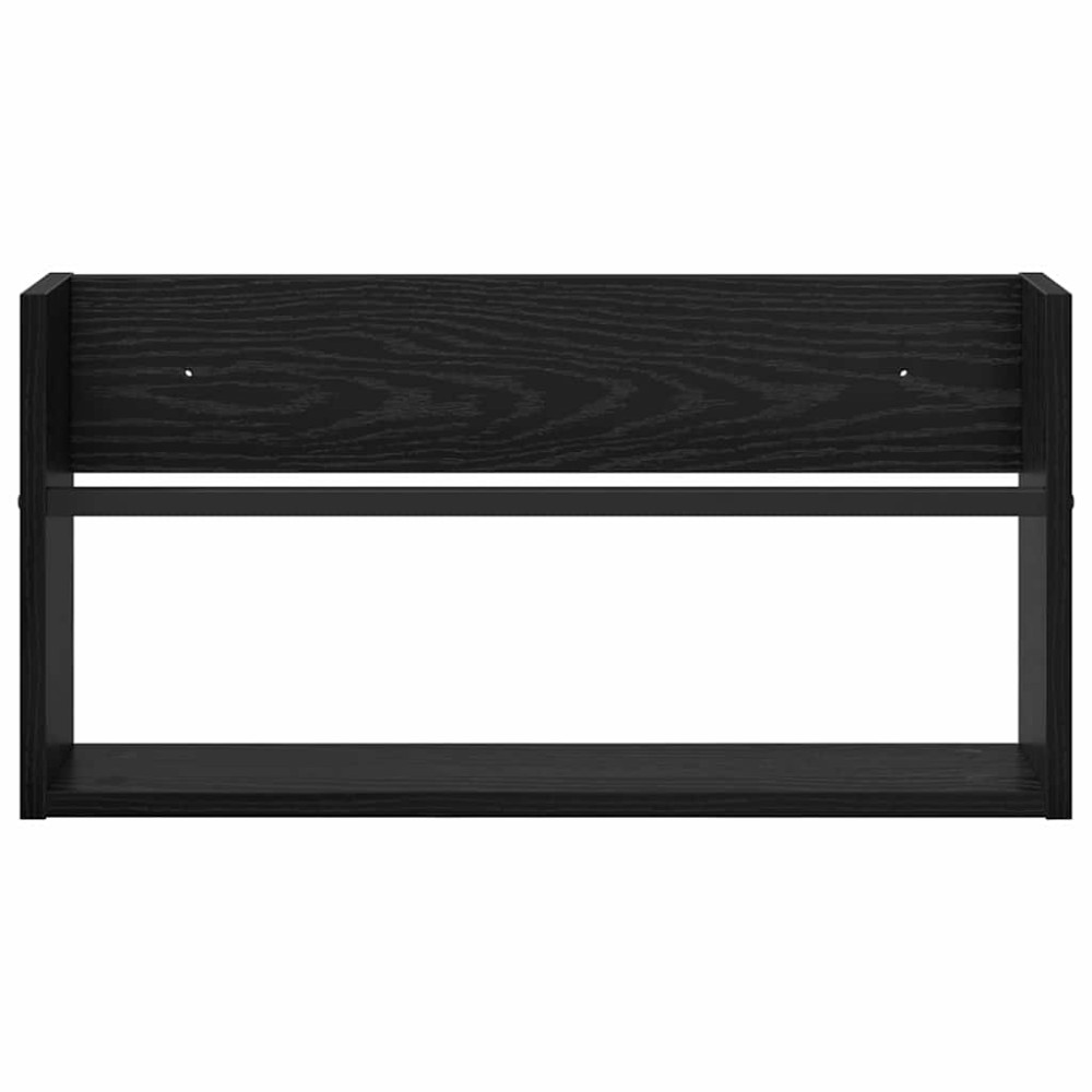 Produktbild för Tidningshylla 2 pcs Svart Ek 60 x 12 x 30 cm Konstruerat trä