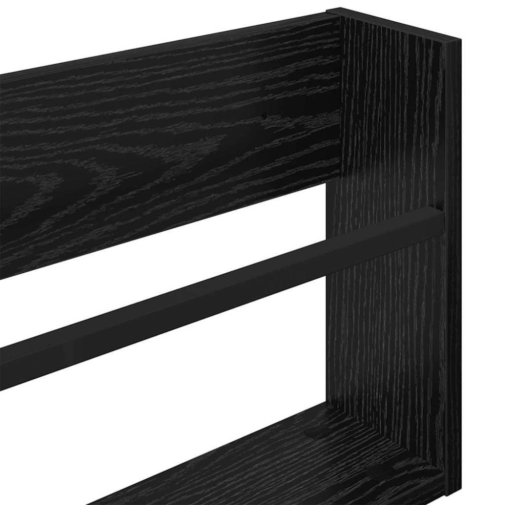Produktbild för Tidningshylla 2 pcs Svart Ek 60 x 12 x 30 cm Konstruerat trä