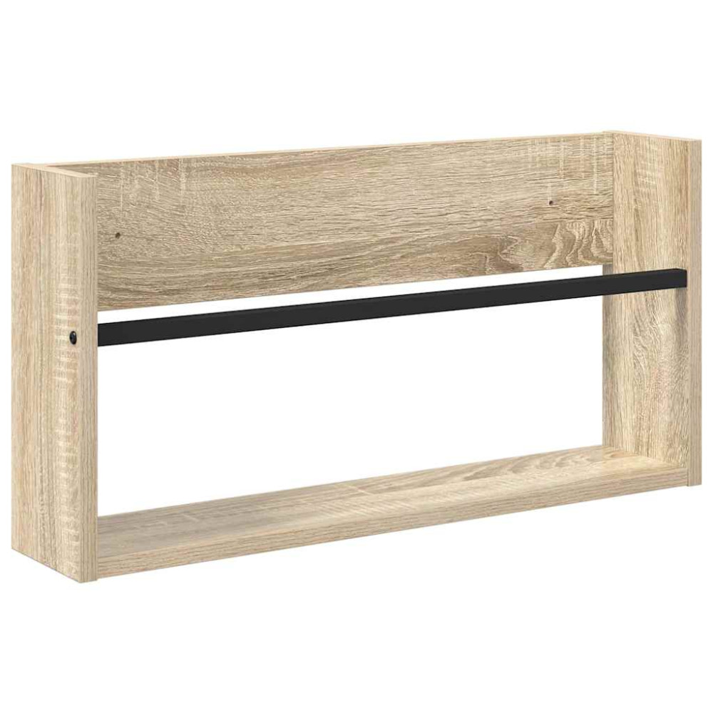 Produktbild för Tidningshylla Sonoma-ek 60 x 12 x 30 cm Konstruerat trä