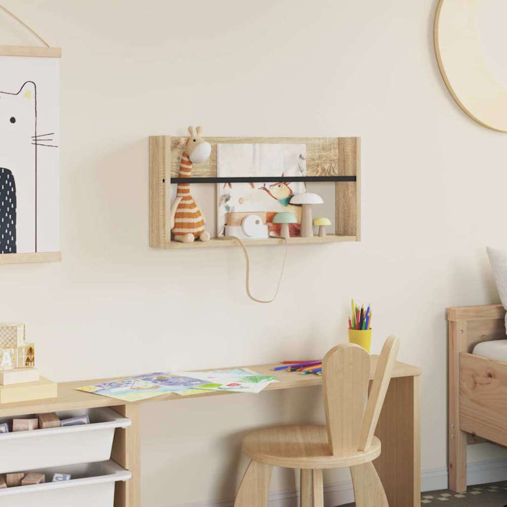 Produktbild för Tidningshylla Sonoma-ek 60 x 12 x 30 cm Konstruerat trä