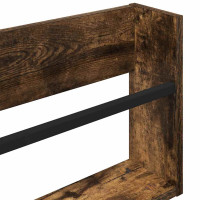 Produktbild för Tidningshylla 2 pcs Rökt ek 60 x 12 x 30 cm Konstruerat trä