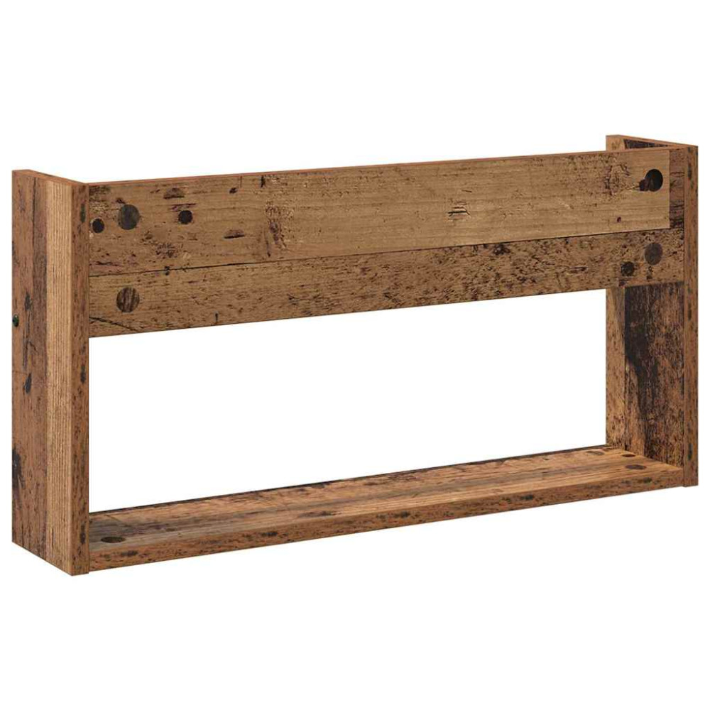 Produktbild för Tidningshylla 2 pcs Gammalt trä 60 x 12 x 30 cm Konstruerat trä