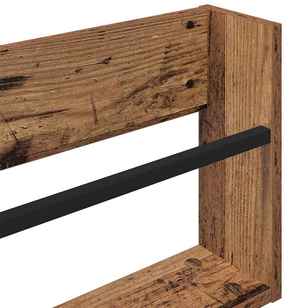 Produktbild för Tidningshylla 2 pcs Gammalt trä 60 x 12 x 30 cm Konstruerat trä