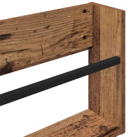 Produktbild för Tidningshylla 2 pcs Gammalt trä 60 x 12 x 30 cm Konstruerat trä