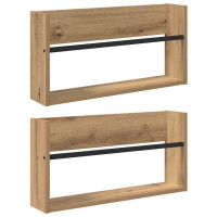 Produktbild för Tidningshylla 2 pcs Artisan Ek 60 x 12 x 30 cm Konstruerat trä