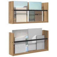 Produktbild för Tidningshylla 2 pcs Artisan Ek 60 x 12 x 30 cm Konstruerat trä