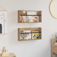 Produktbild för Tidningshylla 2 pcs Artisan Ek 60 x 12 x 30 cm Konstruerat trä