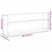 Produktbild för Tidningshylla Svart Ek 80 x 12 x 30 cm Konstruerat trä