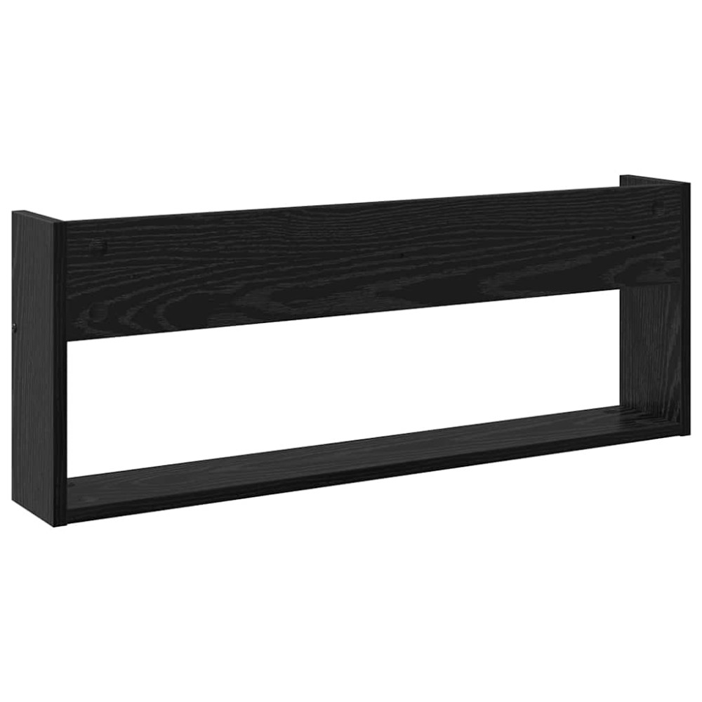 Produktbild för Tidningshylla 2 pcs Svart Ek 80 x 12 x 30 cm Konstruerat trä