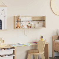 Produktbild för Tidningshylla Sonoma-ek 80 x 12 x 30 cm Konstruerat trä