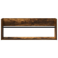 Produktbild för Tidningshylla med hylla Rökt ek 80 x 12 x 30 cm Konstruerat trä