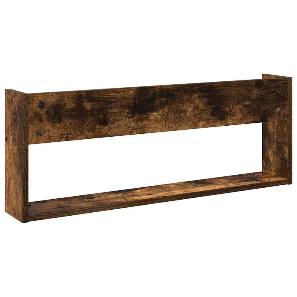 Produktbild för Tidningshylla 2 pcs Rökt ek 80 x 12 x 30 cm Konstruerat trä