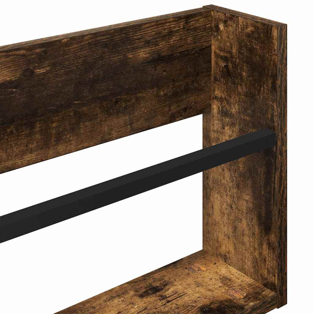 Produktbild för Tidningshylla 2 pcs Rökt ek 80 x 12 x 30 cm Konstruerat trä