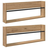 Produktbild för Tidningshylla 2 pcs Artisan Ek 80 x 12 x 30 cm Konstruerat trä