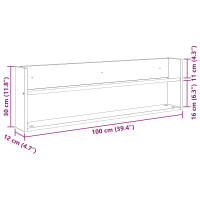 Produktbild för Tidningshylla 2 pcs Grå Sonoma 100 x 12 x 30 cm Konstruerat trä