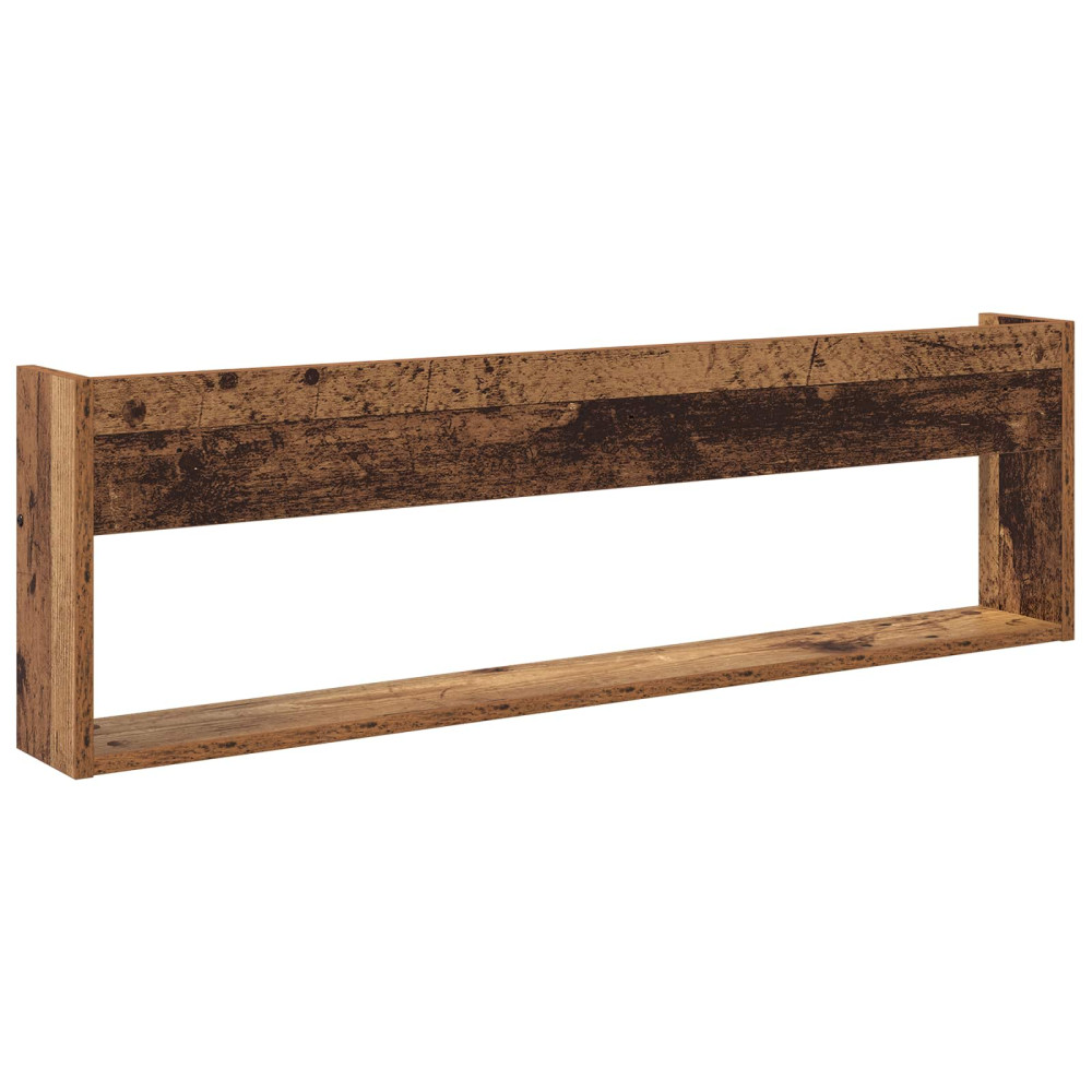 Produktbild för Tidningshylla med hylla 2 pcs Gammalt trä 100 x 12 x 30 cm