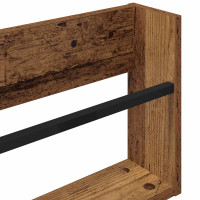 Produktbild för Tidningshylla med hylla 2 pcs Gammalt trä 100 x 12 x 30 cm