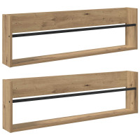 Produktbild för Tidningshylla 2 st Artisan Ek 100 x 12 x 30 cm Konstruerat trä