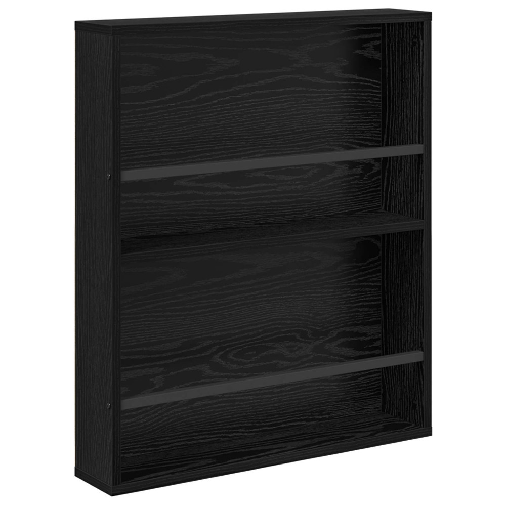 Produktbild för Tidningshylla Svart Ek 60 x 12 x 70 cm Konstruerat trä