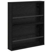 Produktbild för Tidningshylla Svart Ek 60 x 12 x 70 cm Konstruerat trä