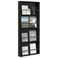 Produktbild för Tidningshylla 2 pcs Svart Ek 60 x 12 x 70 cm Konstruerat trä