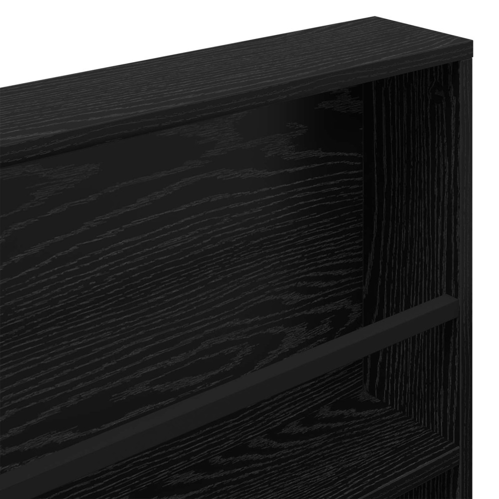 Produktbild för Tidningshylla 2 pcs Svart Ek 60 x 12 x 70 cm Konstruerat trä