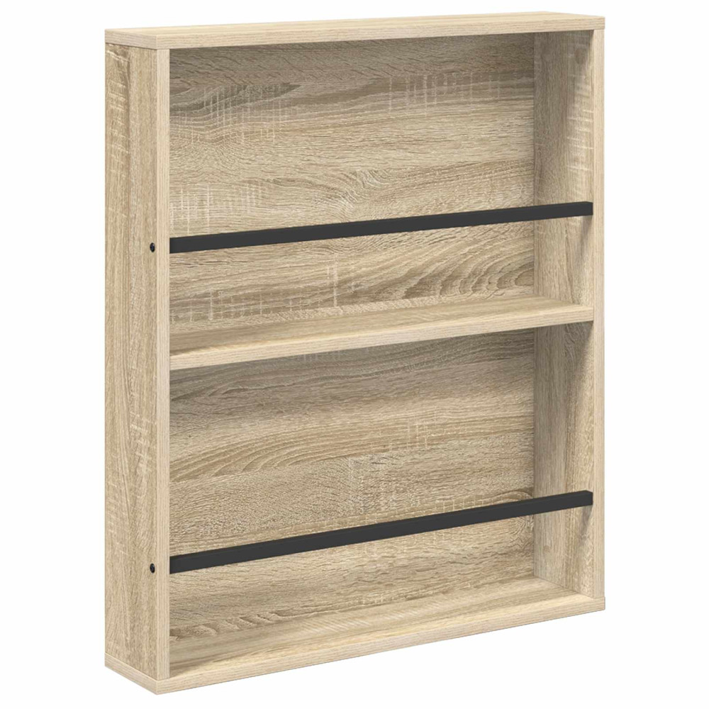 Produktbild för Tidningshylla Sonoma-ek 60 x 12 x 70 cm Konstruerat trä