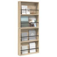 Produktbild för Tidningshylla 2 pcs Sonoma-ek 60 x 12 x 70 cm Konstruerat trä