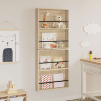 Produktbild för Tidningshylla 2 pcs Sonoma-ek 60 x 12 x 70 cm Konstruerat trä