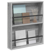 Produktbild för Tidningshylla Grå Sonoma 60 x 12 x 70 cm Konstruerat trä