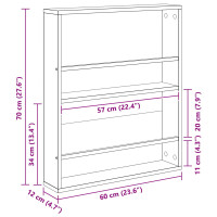Produktbild för Tidningshylla 2 pcs Grå Sonoma 60 x 12 x 70 cm Konstruerat trä