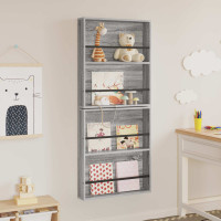 Produktbild för Tidningshylla 2 pcs Grå Sonoma 60 x 12 x 70 cm Konstruerat trä