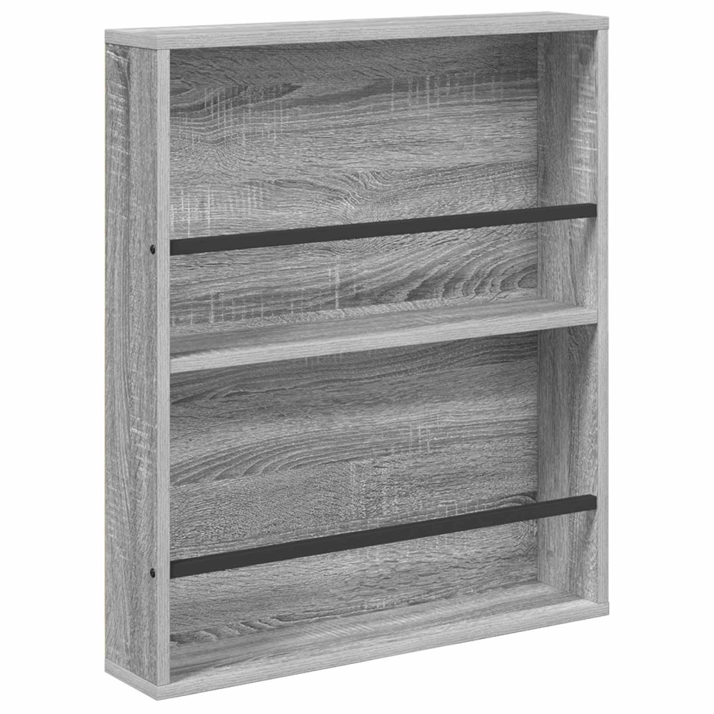 Produktbild för Tidningshylla 2 pcs Grå Sonoma 60 x 12 x 70 cm Konstruerat trä