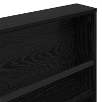 Produktbild för Tidningshylla Svart Ek 80 x 12 x 70 cm Konstruerat trä