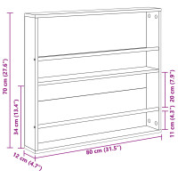 Produktbild för Tidningshylla 2 pcs Svart Ek 80 x 12 x 70 cm Konstruerat trä