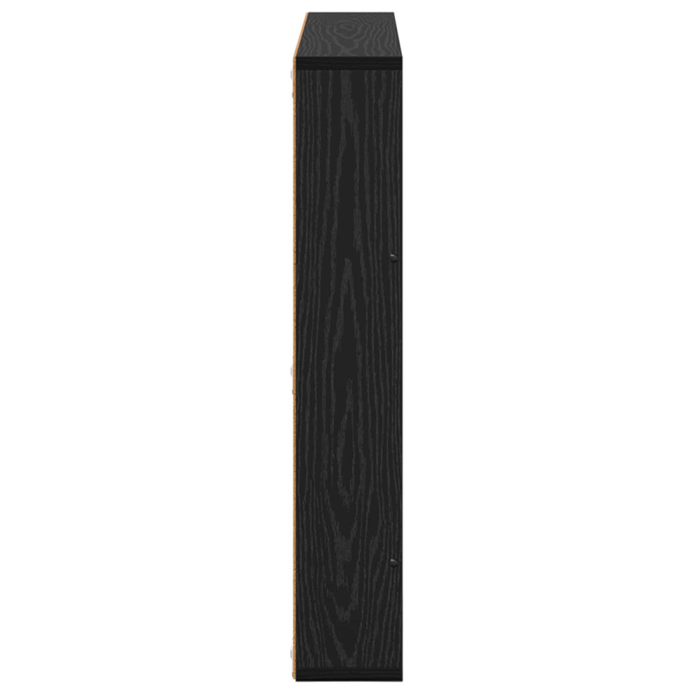 Produktbild för Tidningshylla 2 pcs Svart Ek 80 x 12 x 70 cm Konstruerat trä