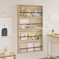 Produktbild för Tidningshylla 2 pcs Sonoma-ek 80 x 12 x 70 cm Konstruerat trä