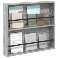 Produktbild för Tidningshylla Grå Sonoma 80 x 12 x 70 cm Konstruerat trä