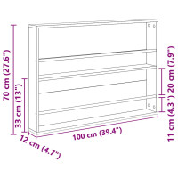 Produktbild för Tidningshylla Svart Ek 100 x 12 x 70 cm Konstruerat trä