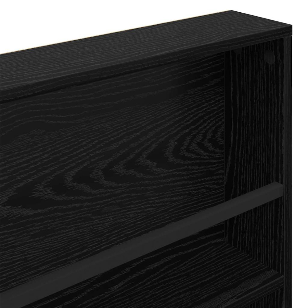 Produktbild för Tidningshylla 2 pcs Svart Ek 100 x 12 x 70 cm Konstruerat trä