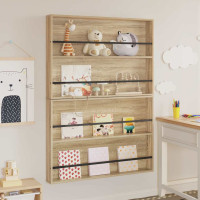 Produktbild för Tidningshylla 2 pcs Sonoma-ek 100 x 12 x 70 cm Konstruerat trä